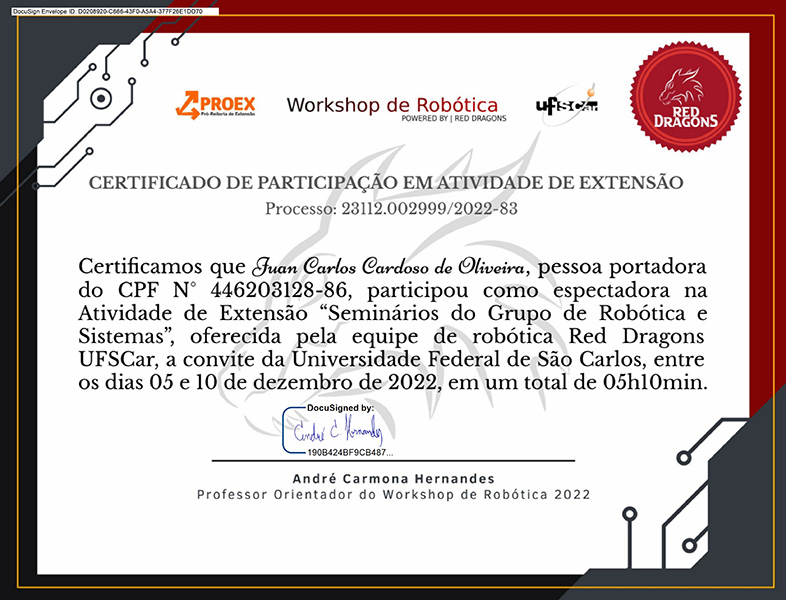 Workshop de Robótica 2022 - Red Dragons UFSCar